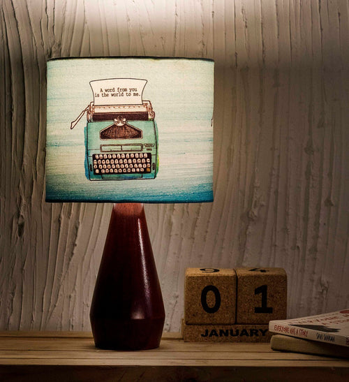 AN OLD TYPE WRITER , WOODEN BASE TABLE LAMP -SKD001TW