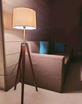ANTIQUE BROWN TRIPOD FLOOR LAMP WITH JUTE SHADE AND BULB-SKDLS001