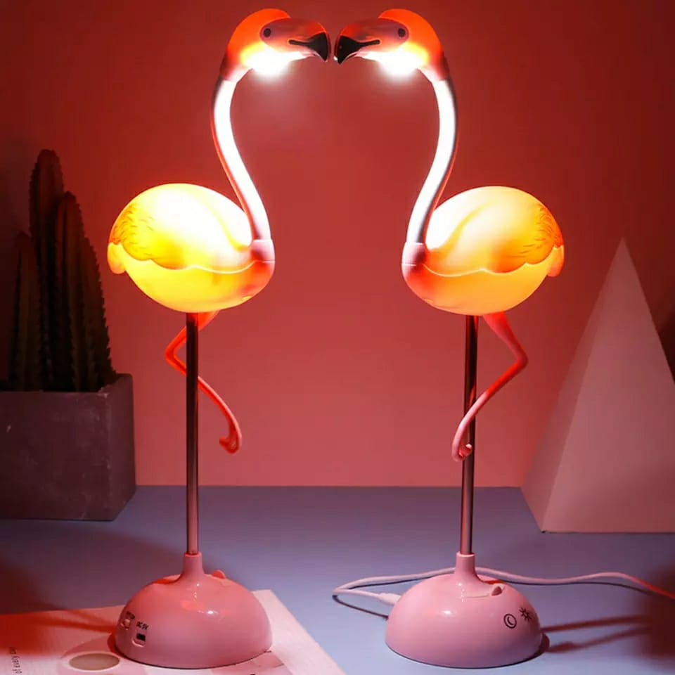 PAIR OF 2, PINK FLAMINGO DECORATIVE TABLE LAMPS -PANI01FL